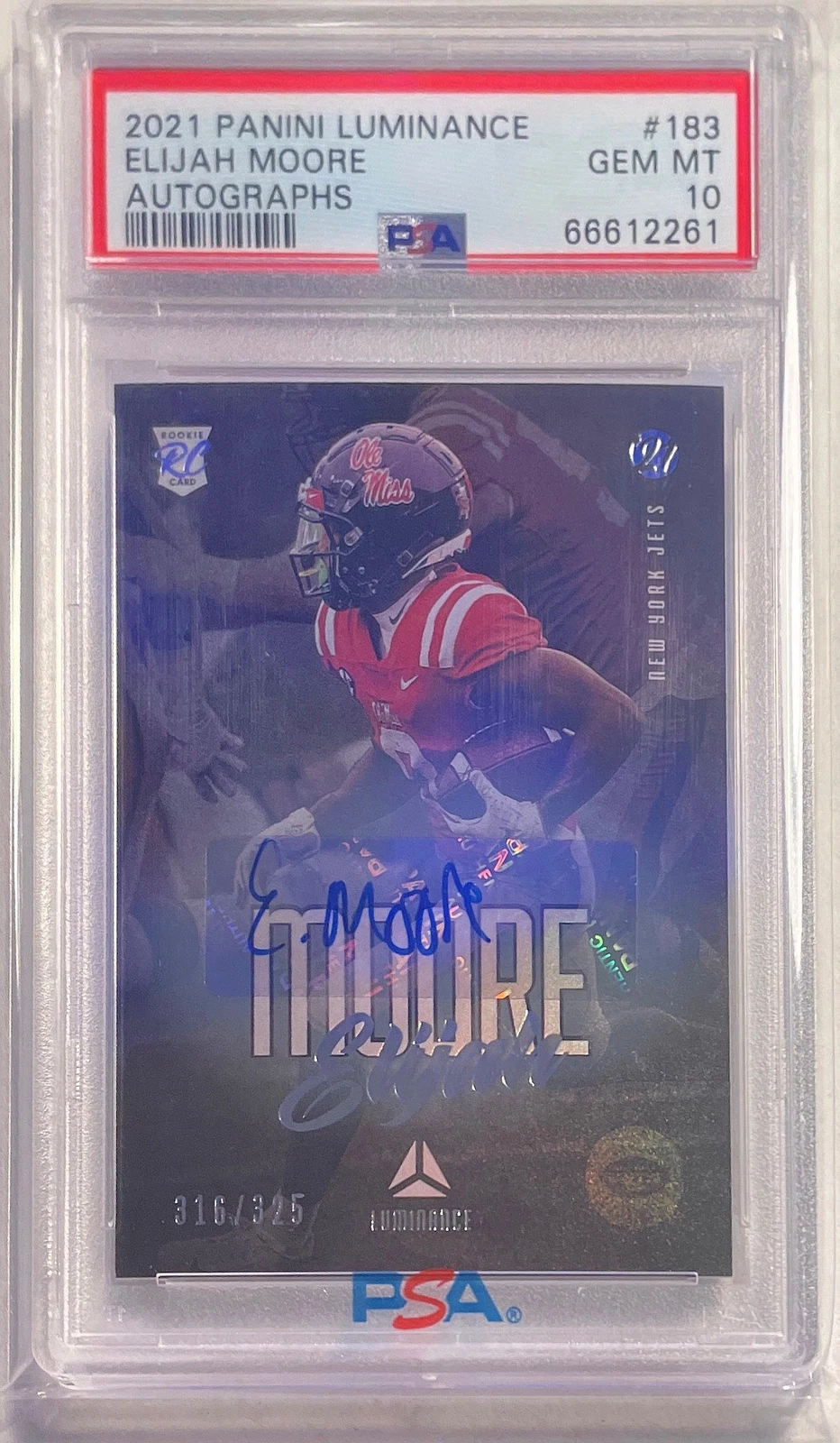 Elijah Moore Panini Luminance Autographs #183 Base