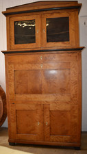 Biedermeier Schrank Blender Brandenburg Birke ca 1820 Patina VITRINE