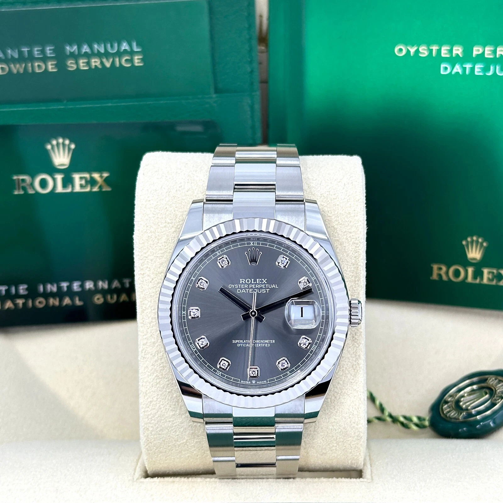 Strid – Strid Rolex Datejust 126334 18K WG Fluted Bezel Oyster Rhodium Dial 41mm