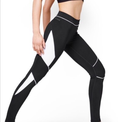 Ivy Park Black white Moto Colorblock Leggings Size XXS
