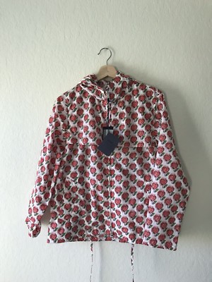 NWT PRADA Techno Fabric Heart Print Hooded Windbreaker Jacket IT 38