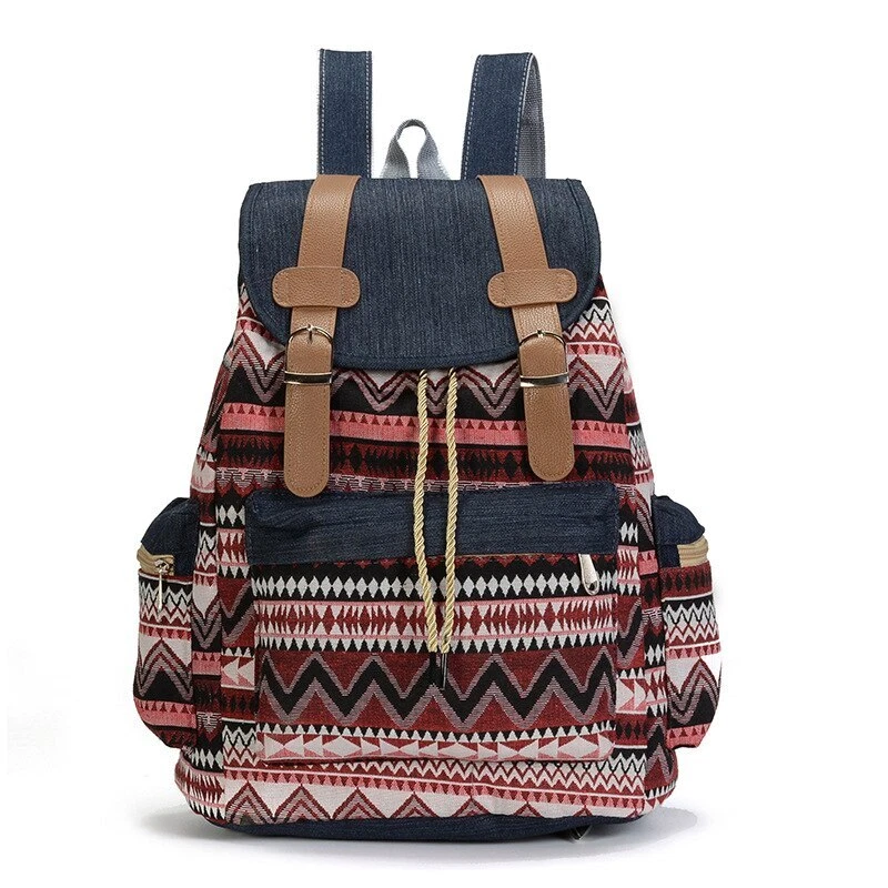 Women Printing Backpack Canvas School Bags For Teenagers Shoulder