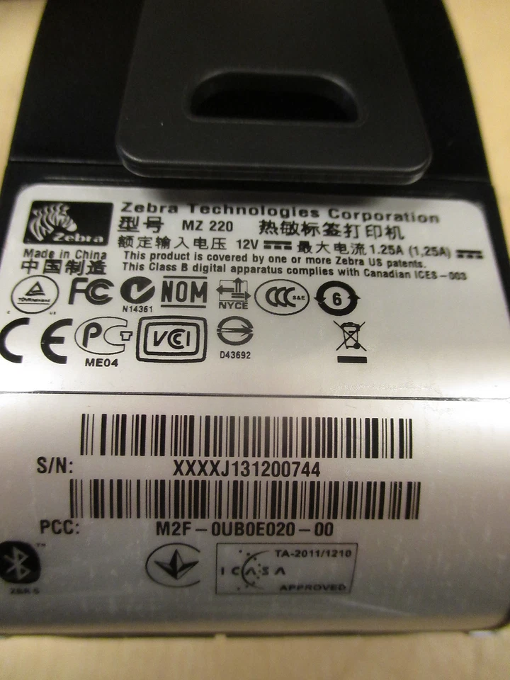 NEW Zebra MZ220 Portable Mobile Bluetooth Wireless Printer NEW M2F-0UB0E020-00 - Image 2 of 3