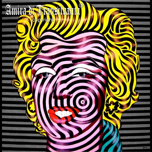 Contemporary Art Painting Marilyn Monroe Woman Portrait Famouse Pop Artist AMIRA - Picture 3 of 24