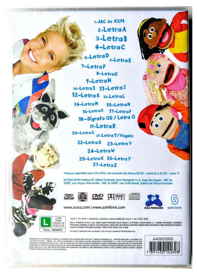 Kit Xuxa Dvd E Cd Xspb 13 Abc Xuxa So Para Baixinhos So Pra Original Lacrado Ebay