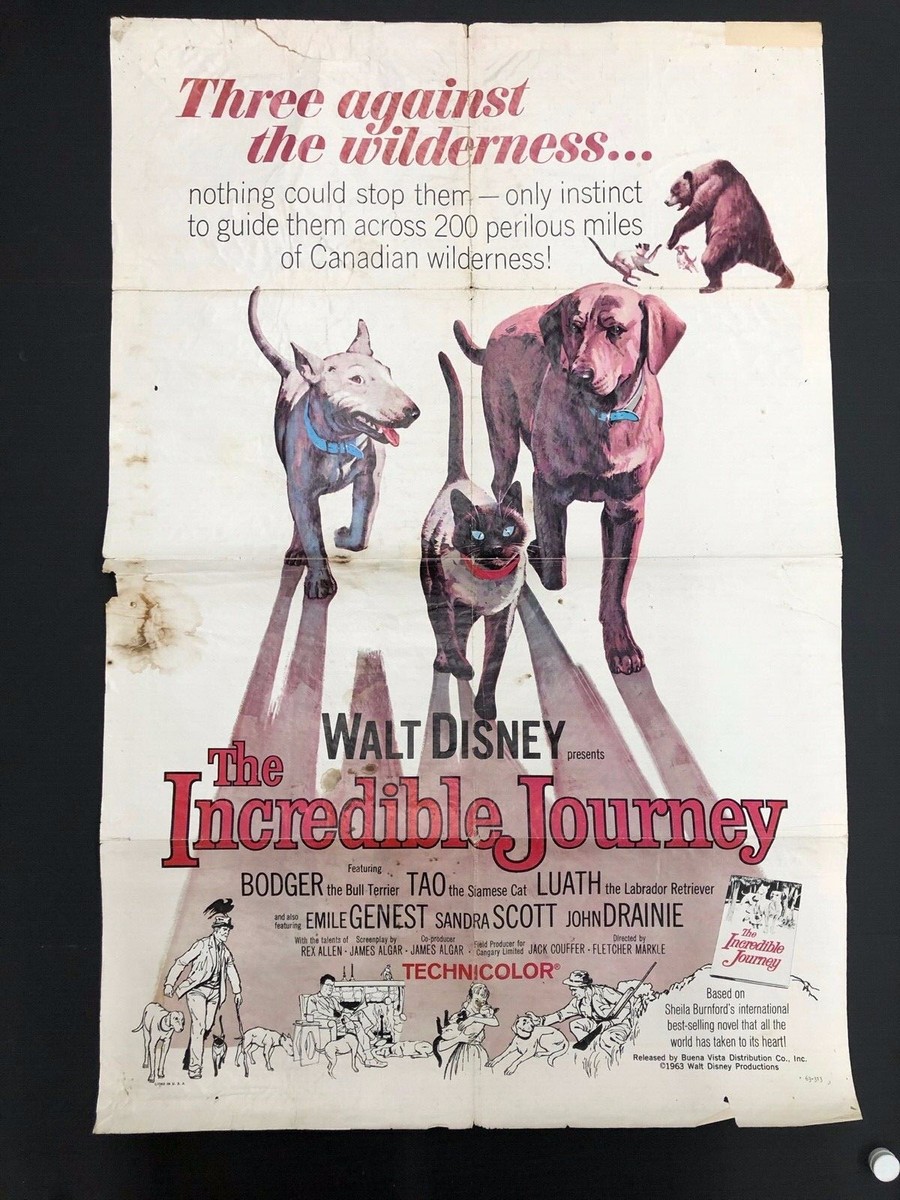 The Incredible Journey (Disney, 1963) One Sheet Movie Poster