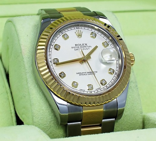 Rolex Datejust II 116333 Two Tone 18K Yellow Gold & SS Ivory Diamond Dial *MINT* - 第 1/12 張圖片