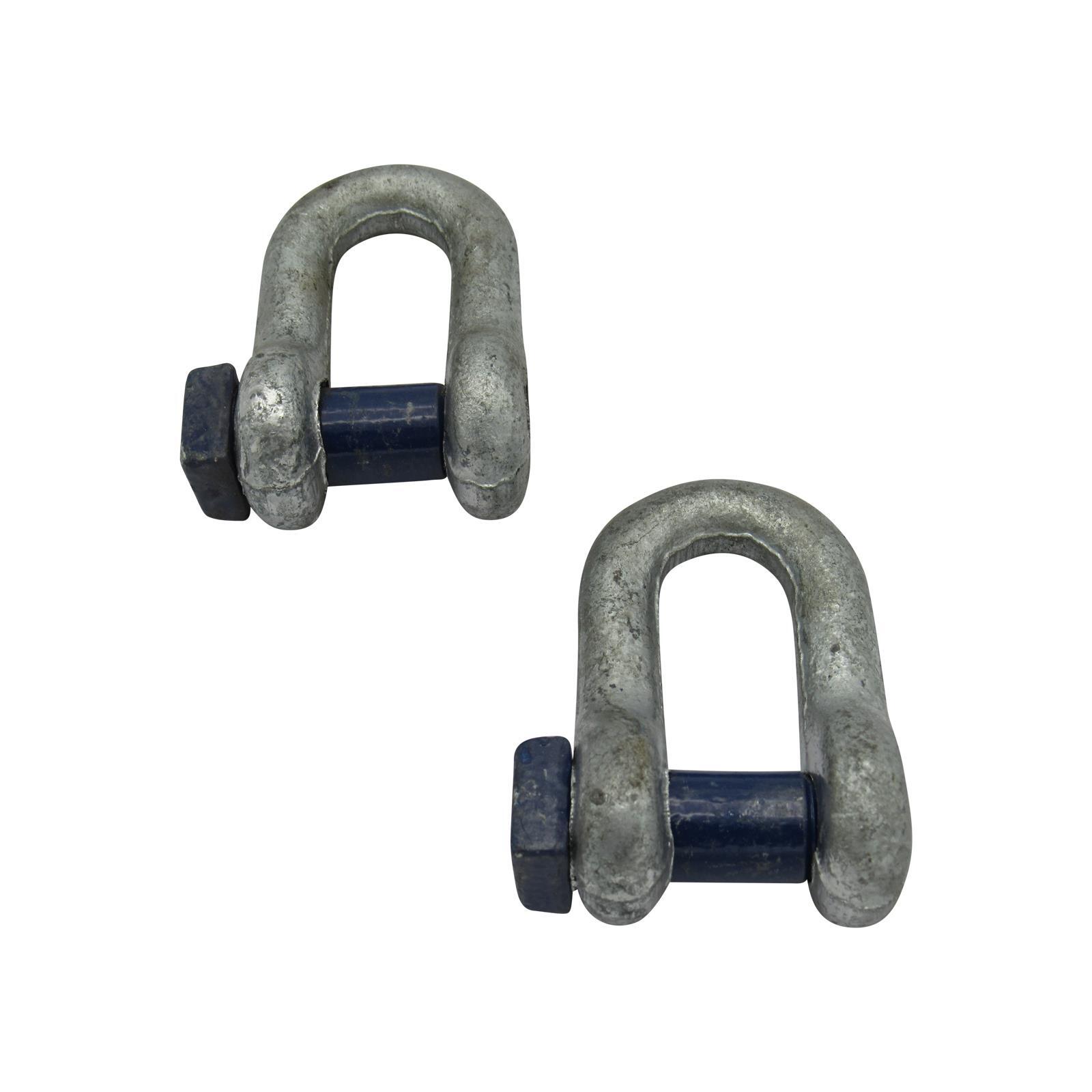 Galvanised Lifting Dee Shackle Square Head Pin 2 Ton X2 (2T Marine Boat Trawler)