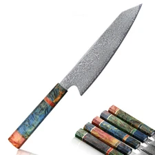 TURWHO 8in Chef Knife Japanese VG10 Damascus Steel Gyuto Knife Stabilized Wood