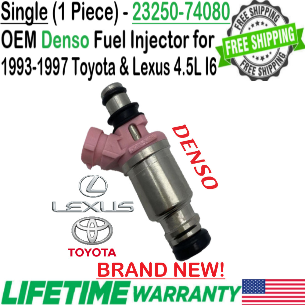 NEW OEM Denso 1Pc Fuel Injector For 1996, 1997 Lexus LX450 4.5L I6 #23250-74080