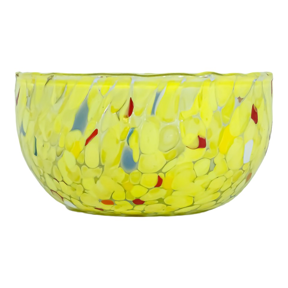 Murano Glass Yellow Multi Sweet Candy Dish Bowl Jewellery Tray Venice