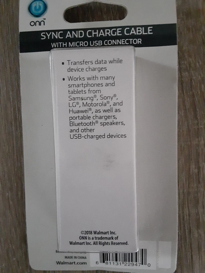 Sync and Charge Cable with USB to Micro-USB Connectors - Blue Color Samsung LG - Image 2 of 2