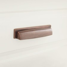 Signature Hardware Rectangle Brass Bin Pull -...