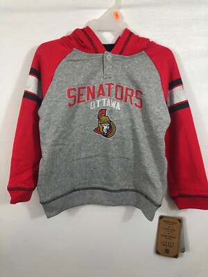 NHL Ottawa Senators Children Boys Classic Stripe Hoodie 4T Heather Grey