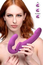 Inflatable Vibrating Strapless Strap-On Dildo Waterproof 10X Evoke Ergo Fit