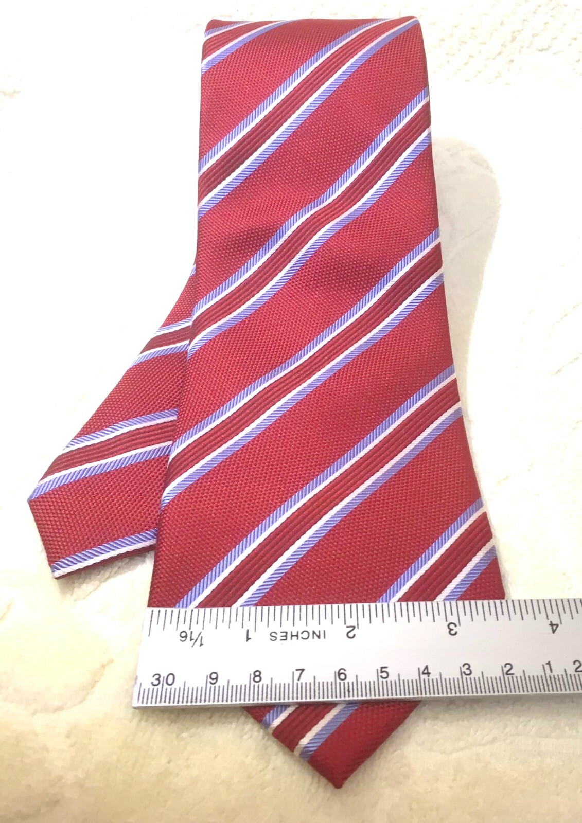 HATHAWAY MEN’S TIE RED BLUE STRIPS 100 SILK eBay