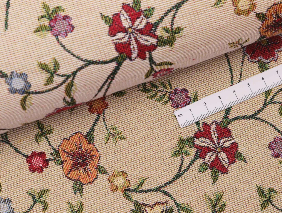 GOBELIN Stoff Dekostoff Taschenstoff Kissen Polster BLUMENRANKEN EUR 19,98/m - Bild 2 von 2