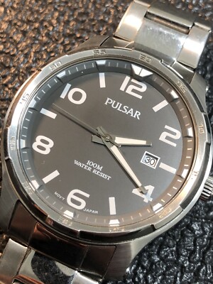 PULSAR by Seiko Men s Watch Stainless Steel WR 100M 45mm New Battery