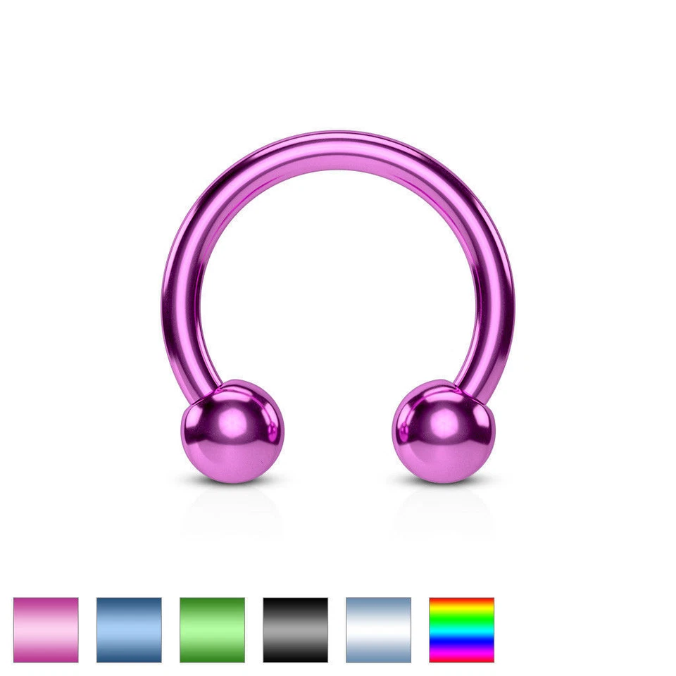 1- Horseshoe Circular Titanium Helix Tragus Piercings Nipple Eyebrow Septum C275 - Image 2 of 2