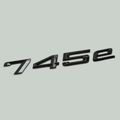 Glanz Schwarz 745e Heck Kofferraum Flach Auto Abzeichen Emblem Buchstabe Nummer für BMW