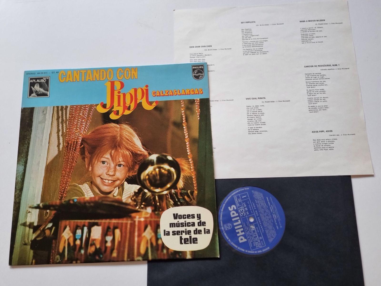 Pippi Langstrumpf/ Calzaslargas - Cantando Con Vinyl LP Spain SUNG IN SPANISH