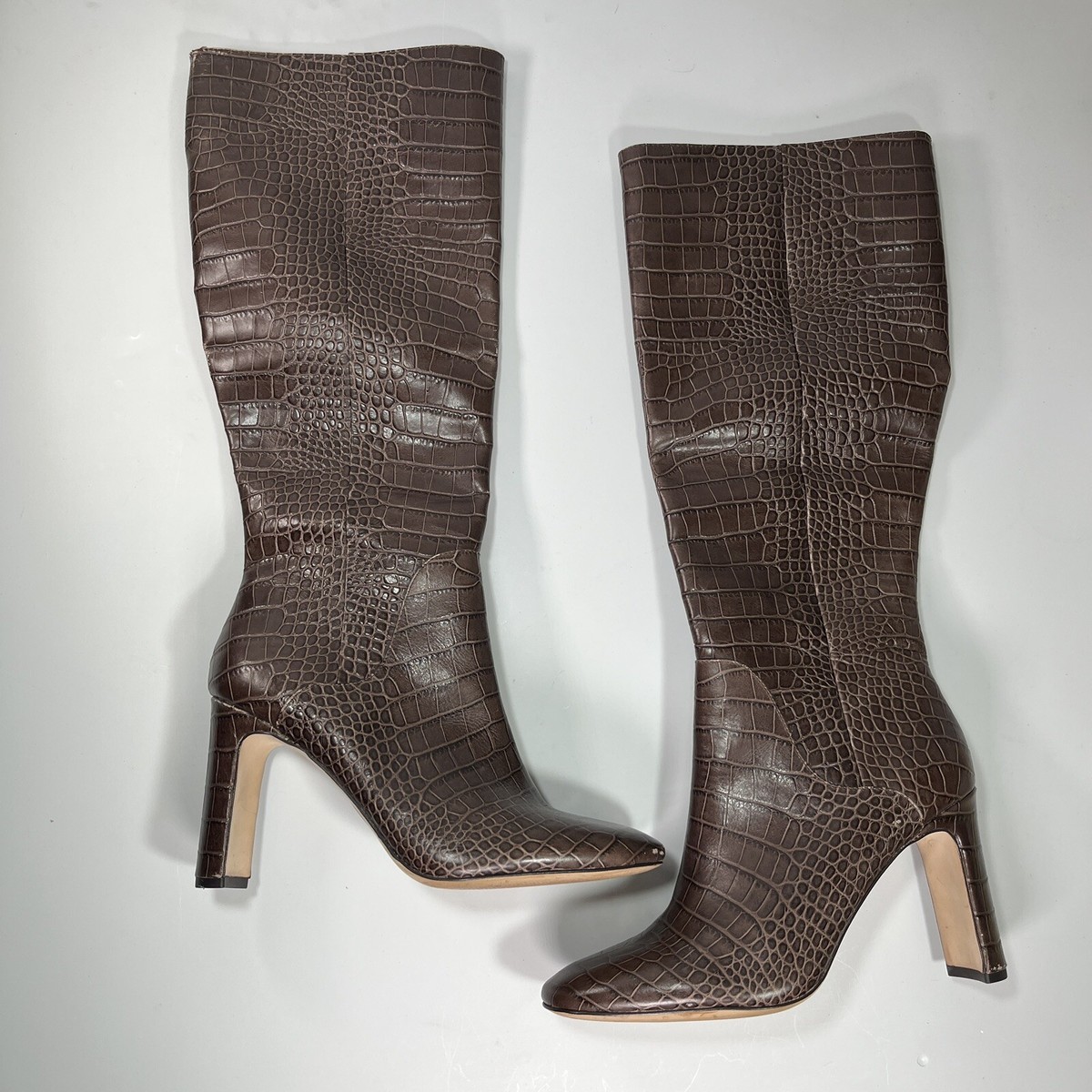 Louise et Cie Croco Brown Crocodile Mid-Shaft Boots Winslow - Main Image