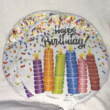 2 X Mylar Vintage Happy Birthday balloons 17"
