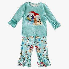 Bluey Pajamas Bluey Christmas Pajamas Toddler Girls 3T Bluey  Bingo Holiday PJs