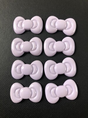 8 x Flieder Lila Schleife 27 mm Kawaii Kitty Harz Flatback Cabochon Handarbeit Verzierung