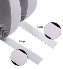 1 Inch Self Adhesive Hook and Loop - 3Y/5Y/7.5Y/10Y Set White Sticky Back Tape 
