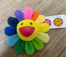 Kaikai Kiki Murakami Rainbow Flower Pin Badge Plush Brooch - 100 Authentic