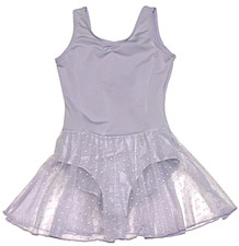 Capezio Spot On Tank Dress Polka Dot Skirt Leotard Bodysuit Purp New Girl M 7 8