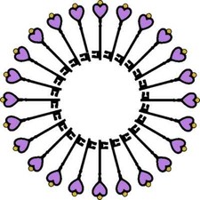 30 Custom Purple Heart Key Circle Personalized Address Labels