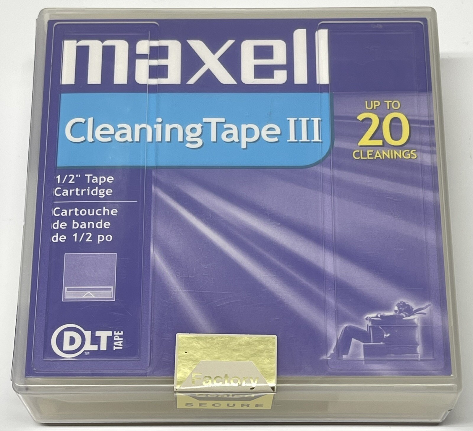 MAXELL DLT Cleaning Tape III 1/2 In. Cartridge 183770, 20 Cleanings NEW