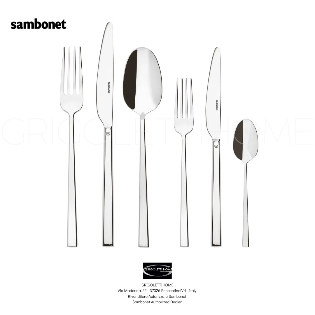 Sambonet Rock Stainless Steel Cutlery Set 36 Pc for 6, Dishwasher Safe