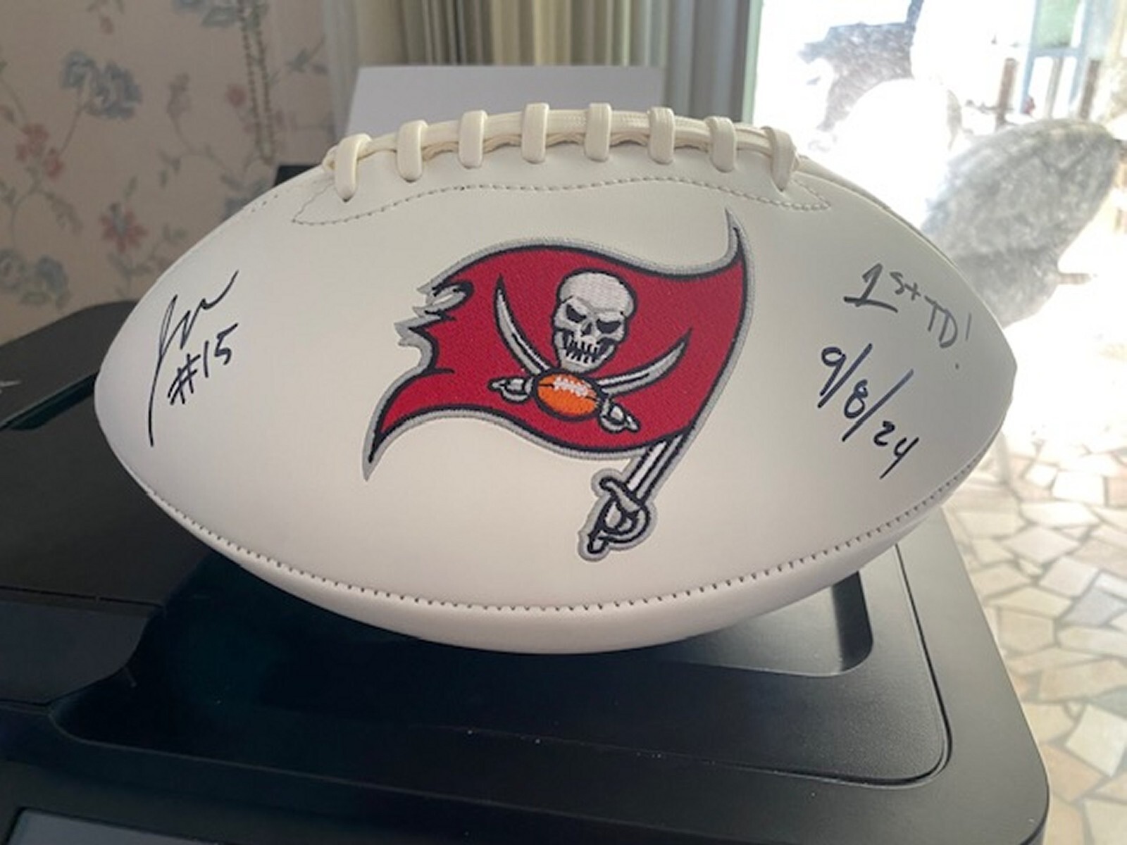 Jalen McMillan Autographed Signed Tampa Bay Buccaneers LOGO FOOTBALL W INSCRIPTION BECKETT 