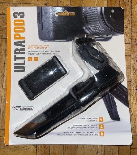 Pedco Ultrapod-3 kleines Hand-Reisestativ für Kamera oder Handy, schwarz. (C)