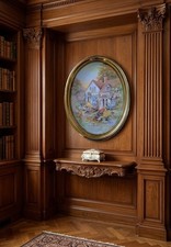 Frame Oval Gold Art Print by LEE K PARKINSON by SYROCO Made in USA
