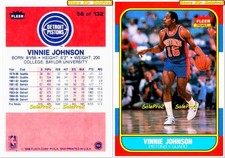 FLEER PREMIER 1986 VINNY JOHNSON NBA DETROIT PISTONS GUARD STAR MINT #56/132