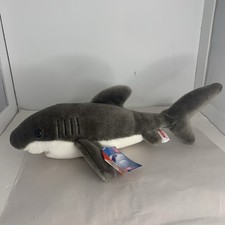 Aurora Shark Plush 2016 Stuffed Animal Gray And White Tiburon Item 02301 Small