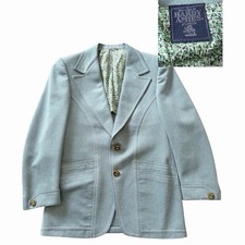 Vintage Hardy Amies London Women  s Blazer Sage Green Lion Buttons Union Made
