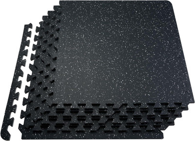0.56In 100Sq.Ft 25 Tiles Gym Flooring for Home Gym, Rubber Top with High Density