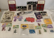 NOB Scrapbook Craft Junk Journal 24 Items Rivets  Accessories Eyelets Charms