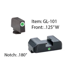 AMERIGLO I-Dot 2 Dot Green with White Outline Sight For Glock (GL-101)