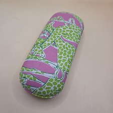 Lilly Pulitzer Eyeglasses Hard Hinged Case Pink Green Giraffe Clamshell