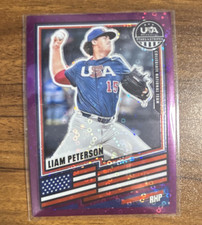 Panini 2026 Stars & Stripes Purple Disco Prizm /99 Liam Peterson Future 1st #38