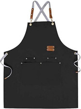 Chef Apron-Cross Back Apron for Men Women with Adjustable Straps and Large Pocke