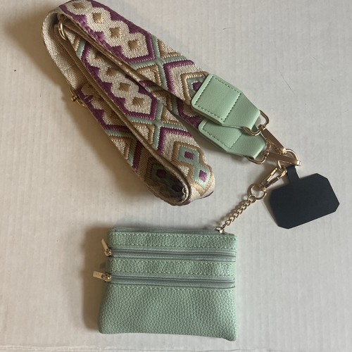 Clip and Go Phone Strap with Wallet Pouch Adjustable Phone Lanyard Crossbody