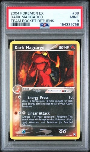 2004 POKEMON EX TEAM ROCKET RETURNS #38 DARK MAGCARGO PSA 9