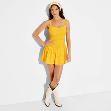 Women's Polka Dot Smocked Dress - JoyLab